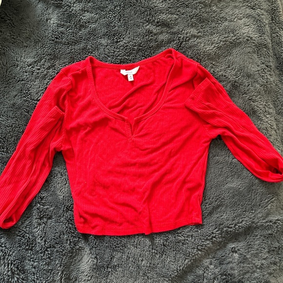 red long sleeve crop top - Picture 1 of 1